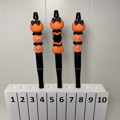 Pumpkin Beaded Pens --- To Order Please Note The Number That Corresponds To The Pen(s) You Would Like To Purchase