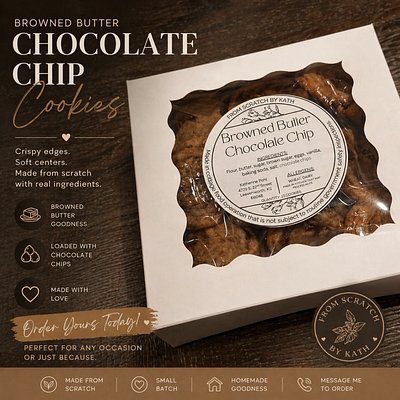 Browned Butter Chocolate Chip Cookies (4 Oz)
