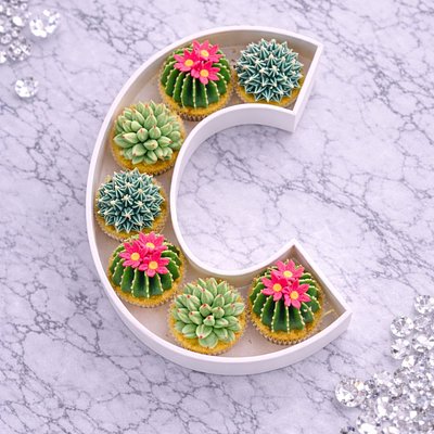 Custom Floral Cupcakes Letter Box