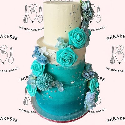 3 Tier Wedding Cake (10”, 8”, 6”) (Serves 80+)