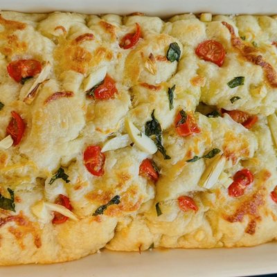 Italian Focaccia - Garlic Caprese