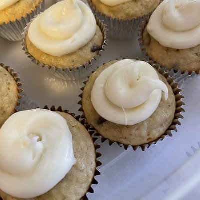 Banana Chocolate Chip Muffin w/cream Cheese Frosting 