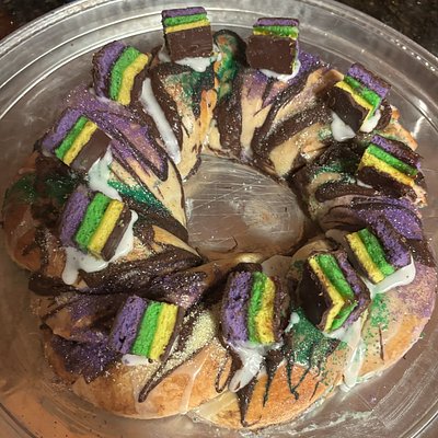 Rainbow Cookie King Cake