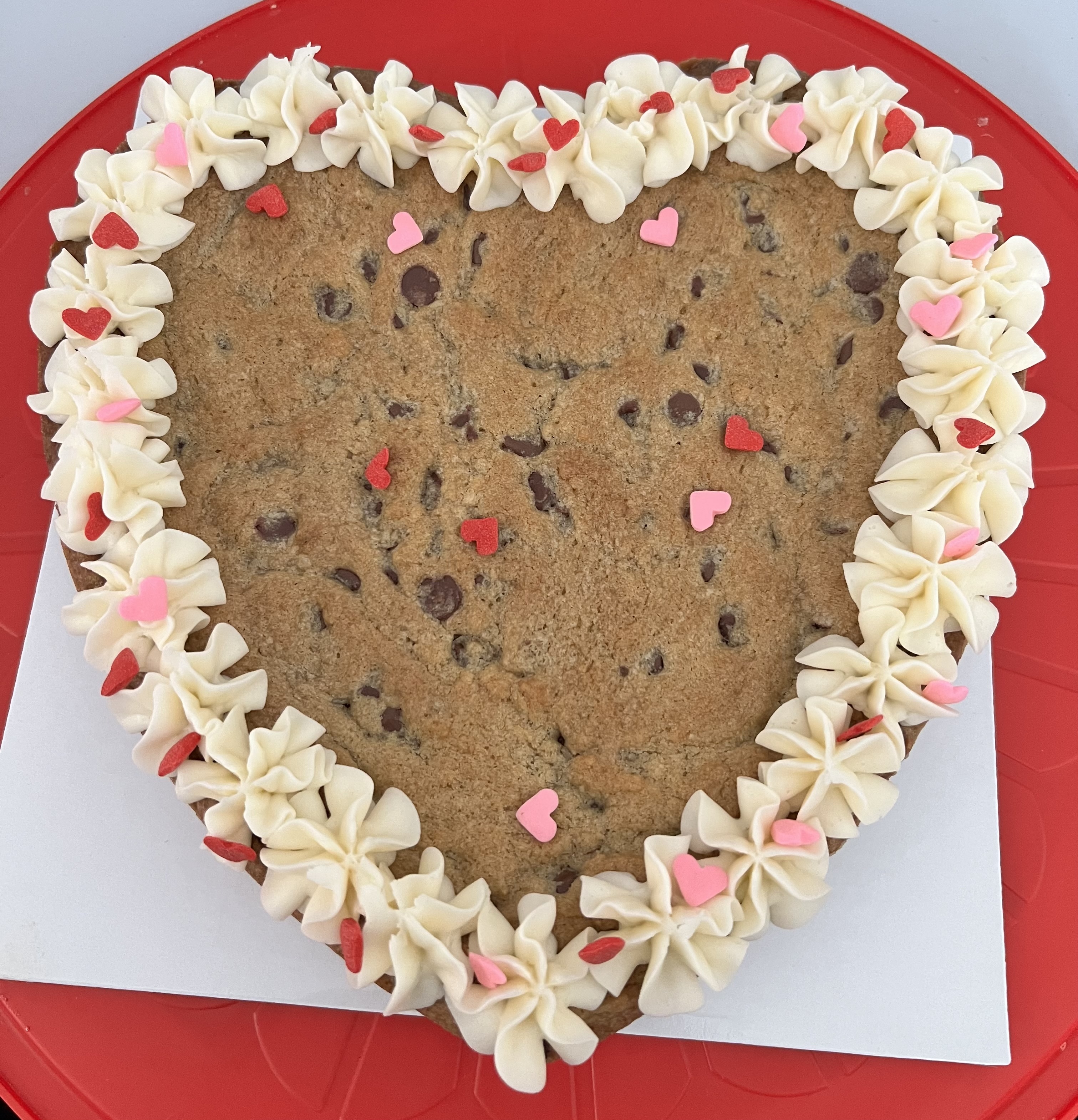 Mini Heart Shaped Chocolate Chip Cookie Cake