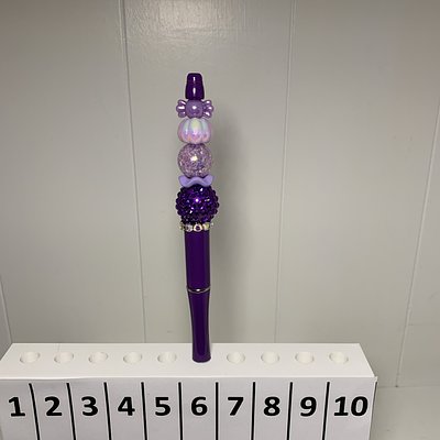 Pumpkin & Candy Beaded Pen - Purple --- To Order Please Note The Number That Corresponds To The Pen(s) You Would Like To Purchase 