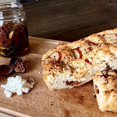 Pear Fig & Goat Cheese Focaccia 