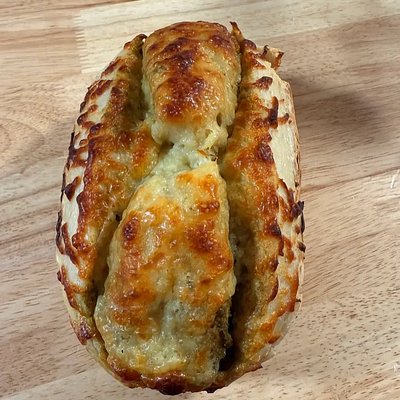 Pesto Mozzarella Garlic Sourdough Loaf
