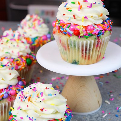 Easter Vanilla Funfetti Cupcake