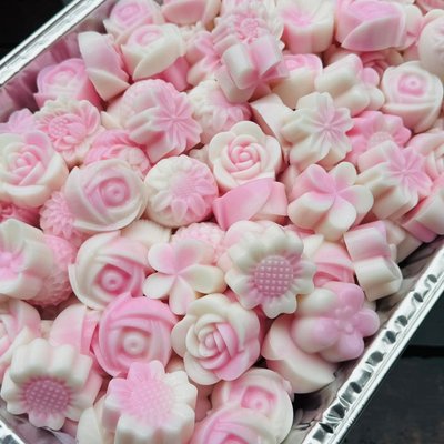 Pink Coconut Jelly Flowers