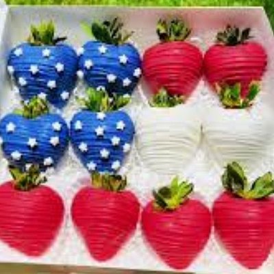 Patriotic Chocolate Covered Strawberries Tray 