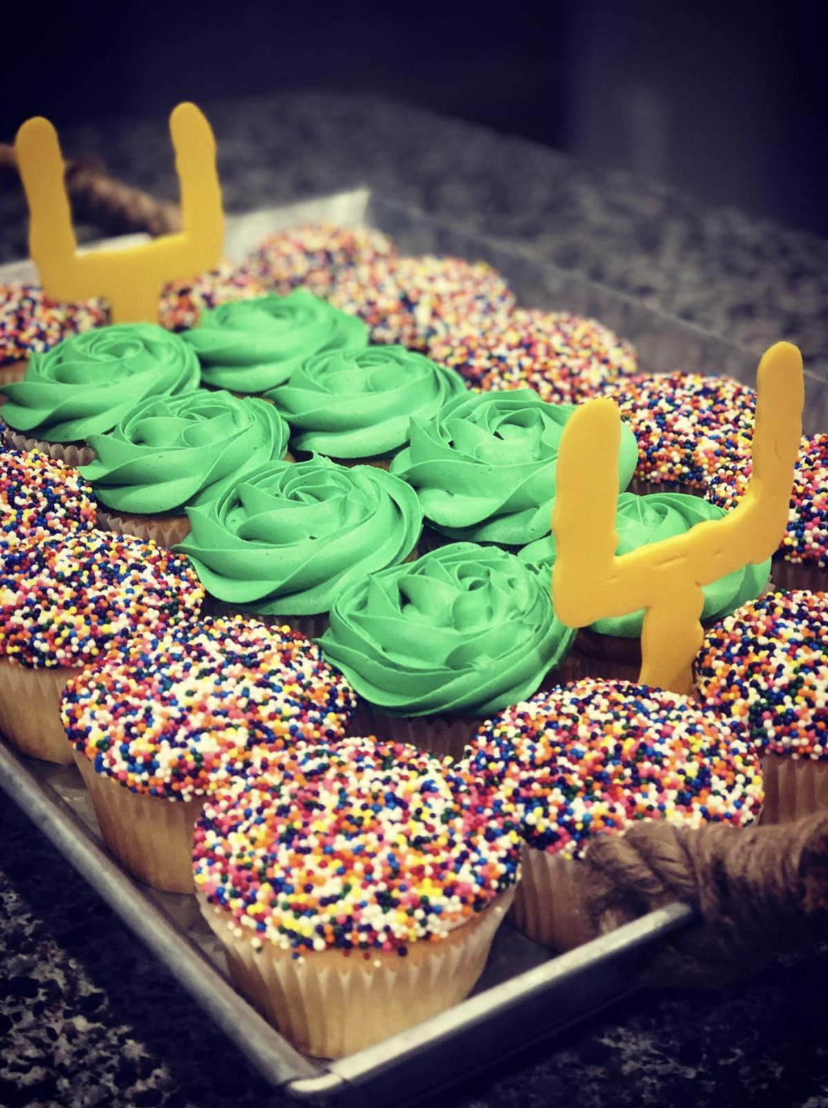 Football Stadium Cupcakes- 24 Cupcakes $55