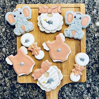 Baby Shower Cookies - Elephants