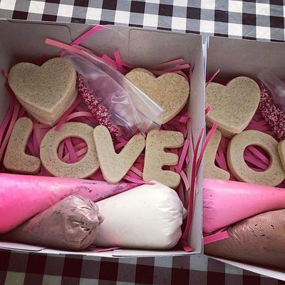 Valentines Day DIY Cookie Kit 12 Cookies Plus Icing And Sprinkles
