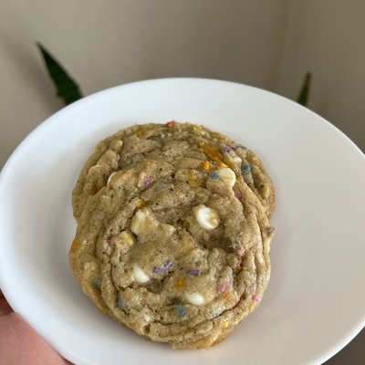 White Chocolate Confetti Cookies 