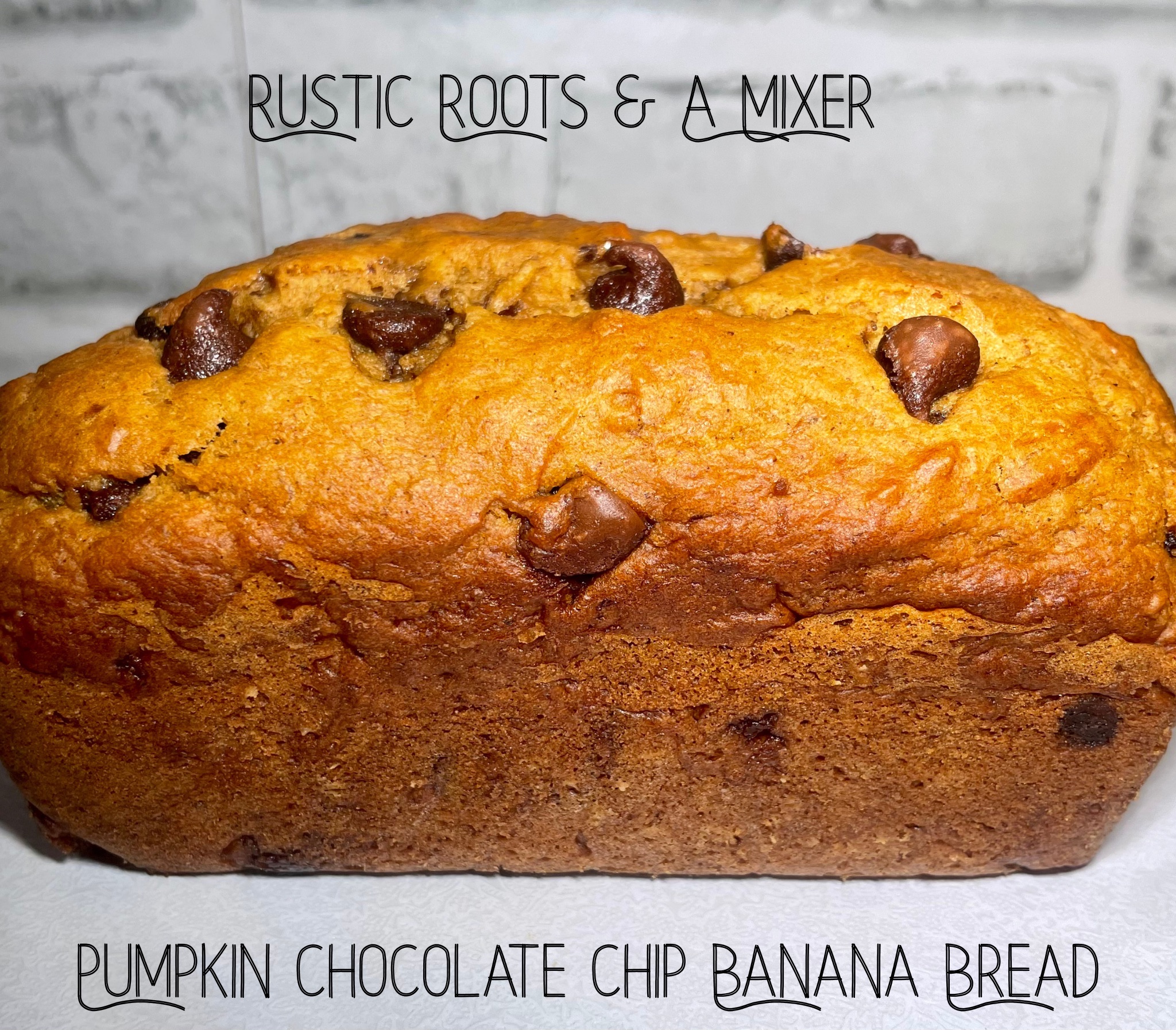 Pumpkin Chocolate Chip BANANA Bread Half Loaf