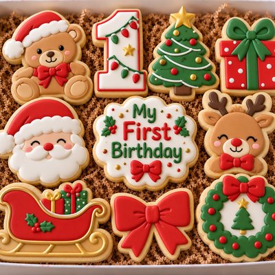 Precious Party First Birthday Sugar Cookie