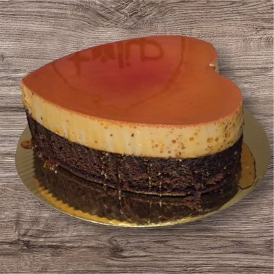 6” Heart Choco Flan