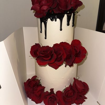 Two Tier Custom Cake: 8 & 10 Inch, 3 Layers Each