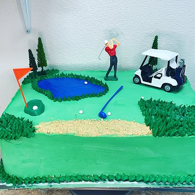 Deluxe  Sheet Cake With Fondant Decor And Toppers
