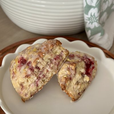 Raspberry Bliss Sourdough Scones