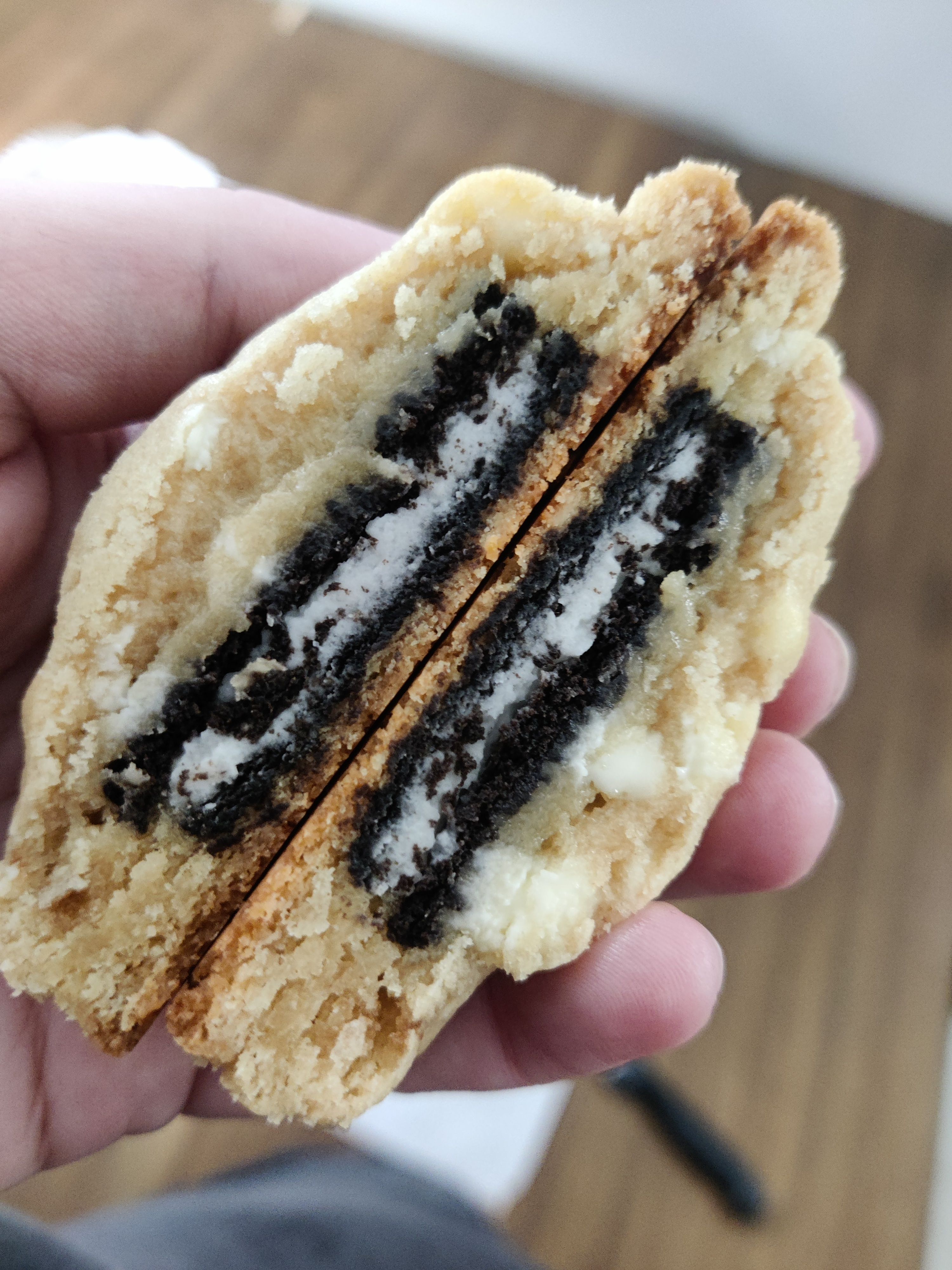 White Chocolate Chip Oreo Stuffed Cookies 