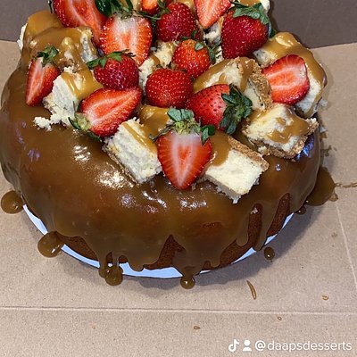 Caramel Bundt Cake With Cheesecake Bites