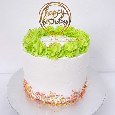 Gren Rosette Confetti  Cake 6”