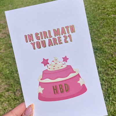 Girl Math Birthday Card