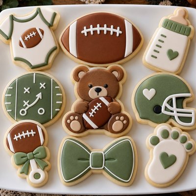 Football Baby Shower Team Party Set Sugar Cookie
