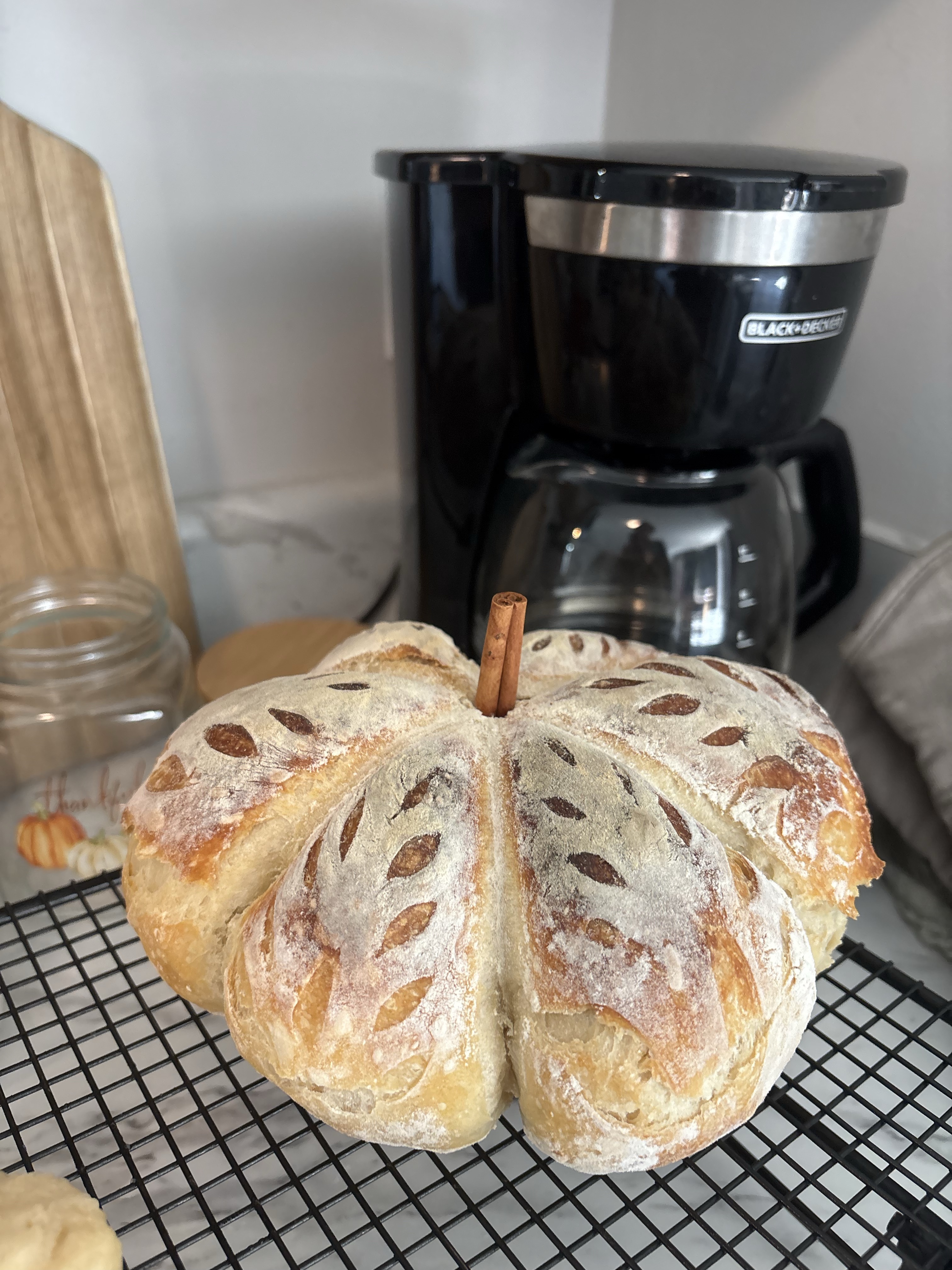 Sourdough Pumpkin Shaped Loaf
