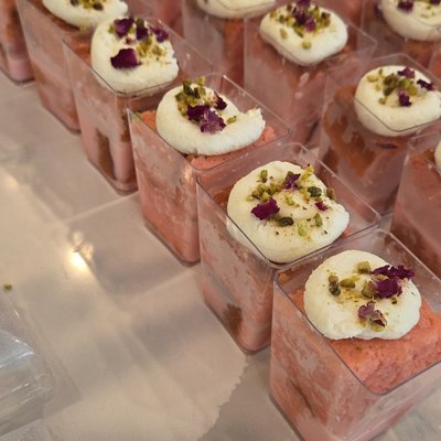 Rose Milk Cake Shooters