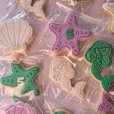 Mermaid Themed Birthday Cookies