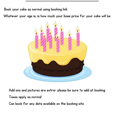 Pay Your Age Cake Sale