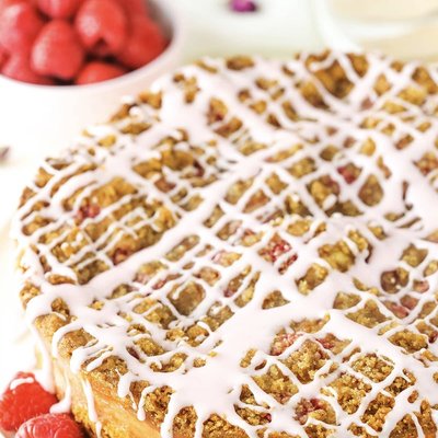 Raspberry Rose Coffee Cake 8”