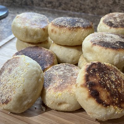 Sourdough English muffins 