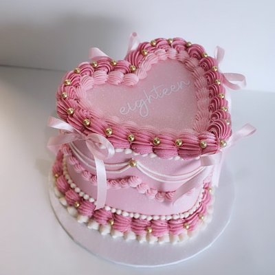Pink Heart Cake 8 Inc 
