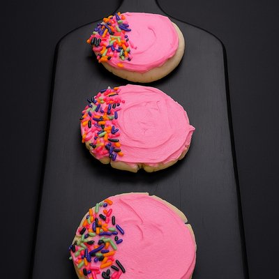 Large Frosted Sprinkle Sugar Cookie (12)