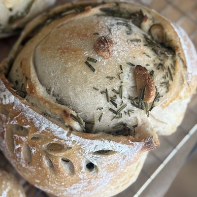 Roasted Garlic And Rosemary Flavored Sourdough