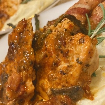 Chicken Marsala Garlic Mashed Potatoes & Bacon Wrapped Asparagus (ppp/minimum 10