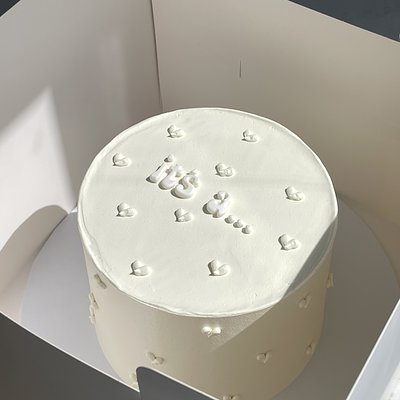 Tiny Hearts Gender Reveal Cake