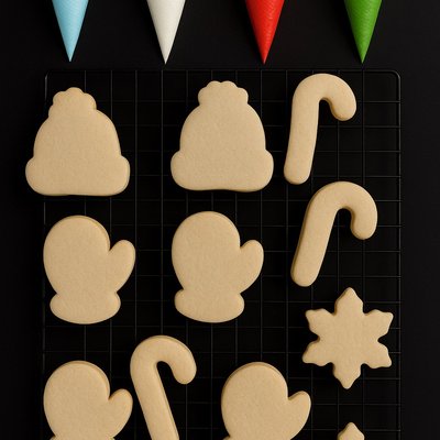 Christmas DIY Cookie Kits (12 Cookies With Icing And Sprinkles) *image for example only, set comes with 12 cookies