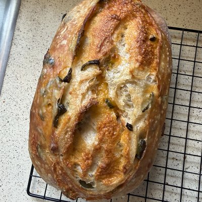 Cheddar Jalapeño Sourdough Loaf 