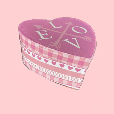 Small Pink/White “LOVE” Heart Box 