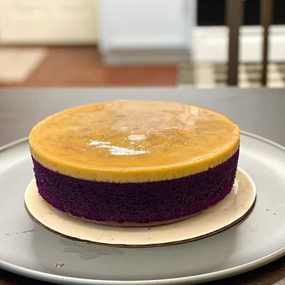 Ube Custard Cake