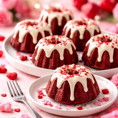 Dozen Mini Red Velvet Bundt Cakes