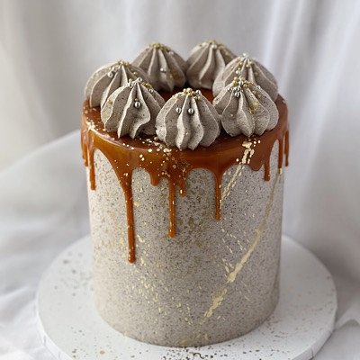 Tall 6-inch Ube Cookies & Cream Cake (about 24 -2x1 Inch Servings)