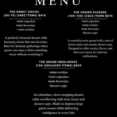 Large Dessert Table Packages 