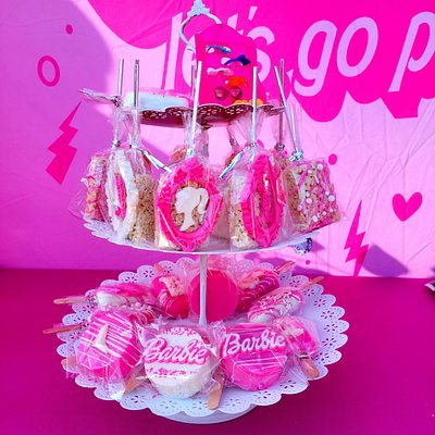 Decorated Rice Krispie Treats: Barbie Theme