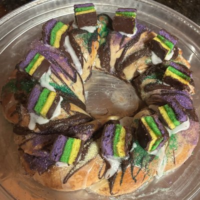 Rainbow Cookie King Cake