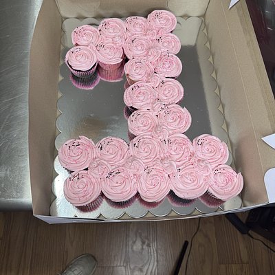 Pink One Shaped Cupcakes 